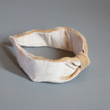 Beige Velour Turban Headband