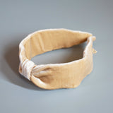Beige Velour Turban Headband