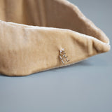 Beige Velour Turban Headband