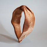 Brown Velour Turban Headband