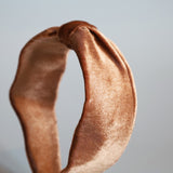 Brown Velour Turban Headband
