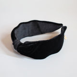 Black Velour Turban Headband