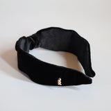 Black Velour Turban Headband