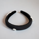 Slender Headband White Flower Studs