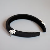 Slender Headband White Flower Studs