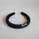 Slender Headband Pearl Silver Studs