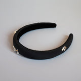 Slender Headband Silver Flower Studs