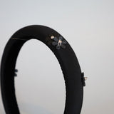 Slender Headband Black Flower Studs