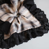 Check and Frills Black Scrunchie