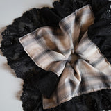 Check and Frills Black Scrunchie