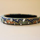 Slender Headband Navy Paisley