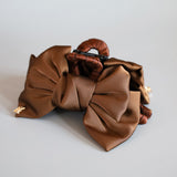 Brown Ribbon Silky Hair Clip