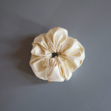 Eco White Leather Scrunchie