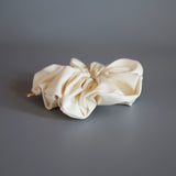 Eco White Leather Scrunchie