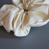 Eco White Leather Scrunchie