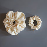 Eco White Leather Scrunchie