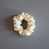 Eco White Leather Mini Scrunchie