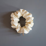 Eco White Leather Mini Scrunchie