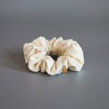 Eco White Leather Mini Scrunchie