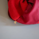 Mix Material Red Scrunchie
