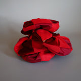 Mix Material Red Scrunchie