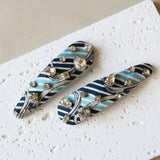 Hair Pin Blue Silver