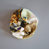 Patchwork Mix White yellow Scrunchie