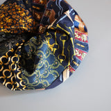 Patchwork Mix Navy Scrunchie