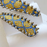 Hair Pin Blue Gold 