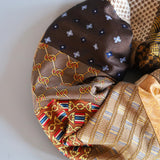 Patchwork Mix Brown Scrunchie