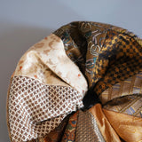 Patchwork Mix Brown Scrunchie