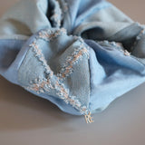 Patchwork Mix Denim Scrunchie
