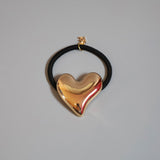 Heta Heart Metal Gold Hair Pony