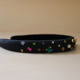 Slender Headband Black Rainbow