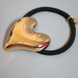 Heta Heart Metal Gold Hair Pony