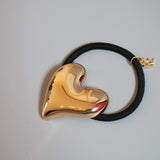 Heta Heart Metal Gold Hair Pony