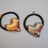Heta Heart Metal Gold Hair Pony