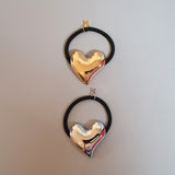 Heta Heart Metal Gold Hair Pony
