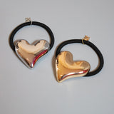 Heta Heart Metal Gold Hair Pony