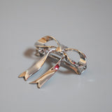 Metal Silver Ribbon Barrette