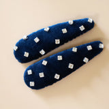 Hair Pin Velour Navy Silver Studs