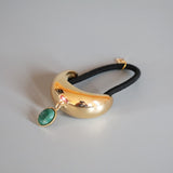 Moon Gold Hair Pony with Green Stone