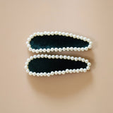 Hair Pin Velour Green Pearl