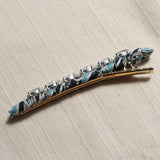 Straight Hair Clip Blue Studs