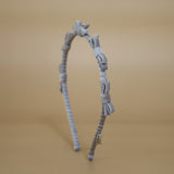 Narrow Headband Grey Ribbon