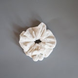 White Pile Scrunchie with Cherry