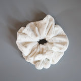 White Pile Scrunchie with Cherry