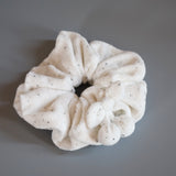 White Pile Scrunchie with Cherry