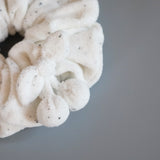 White Pile Scrunchie with Cherry