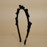 Narrow Headband Black Ribbon